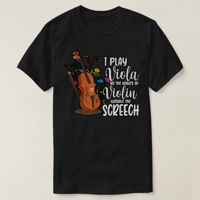 Camiseta Engraçado Eu Toco Viola Violino Violino Violino, M (Frente do Design)