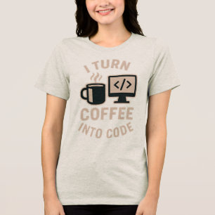 Camiseta Engraçado Eu Transformar Café Em Código