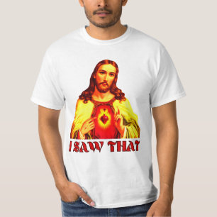 Camiseta Engraçado Eu Vi Esse Jesus
