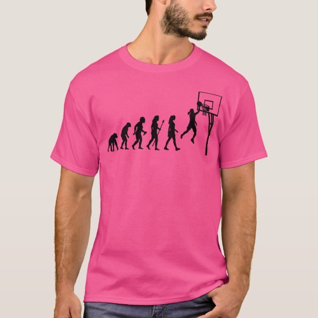 Camiseta Engraçado Evolução Do Basquete Feminino (Frente)