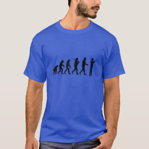 Camiseta Engraçado Evolução Do Homem - Jogador De Fluta