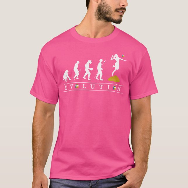 Camiseta Engraçado Evolução Do Voleibol Da Praia (Frente)