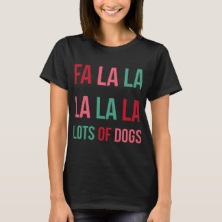 Camiseta Engraçado Fa la la muitos cães Cachorro de Natal L