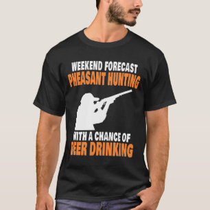 Camiseta Engraçado Faasant caçando Bebendo de Cerveja