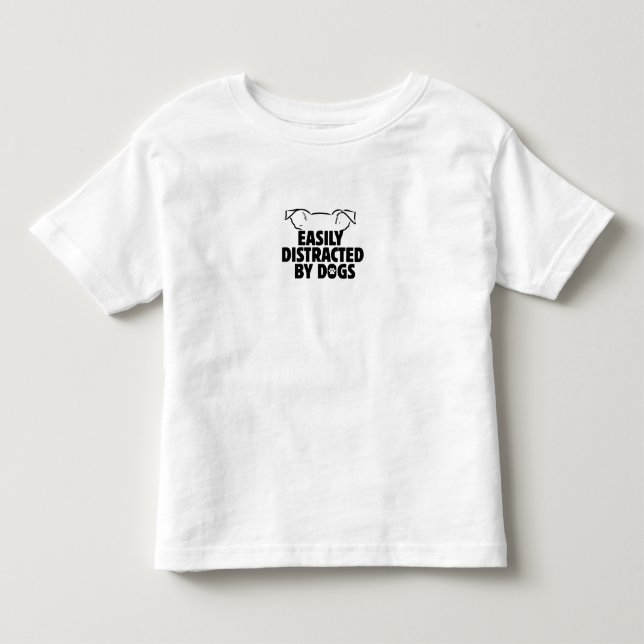Camiseta engraçado Facilmente Distraído Por Cães, presente  (Frente)
