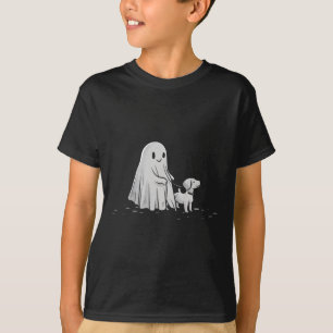 Camiseta Engraçado Fantasma Andando Cachorro Spooky Season