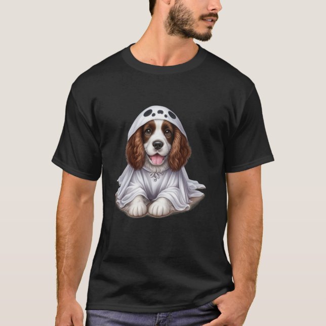 Camiseta Engraçado Fantasma Inglês Springer Spaniel Dog Lov (Frente)