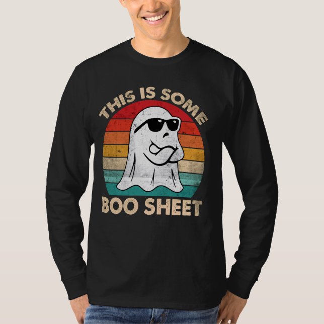 Camiseta Engraçado Fantasma Retro Halloween Este é um lenço (Frente)