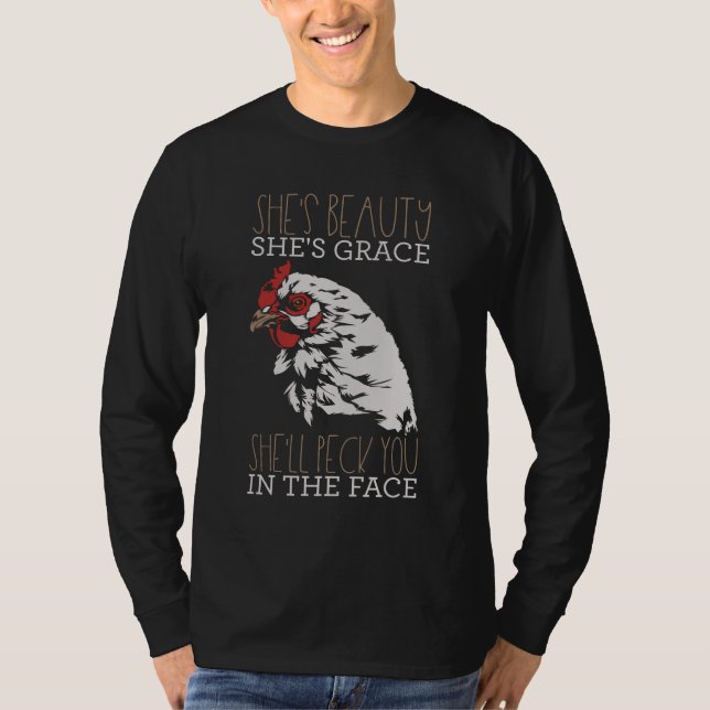 Camiseta Engraçado Farmador de Frango Ela é Grace Bela Novi (Frente)