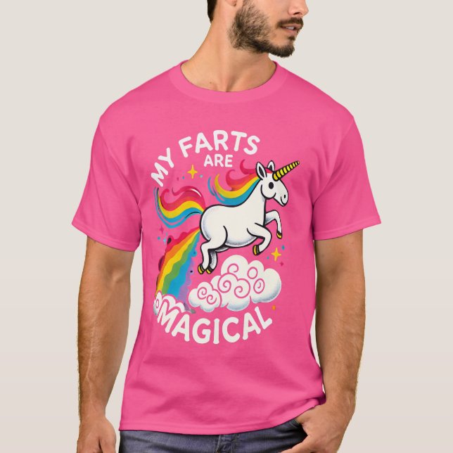 Camiseta Engraçado Farto Unicórnio Arco-Íris Minhas Fartas  (Frente)