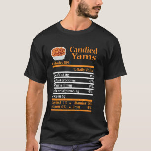 Camiseta Engraçado Fato de Nutrição Yam Fact Ação de Graças