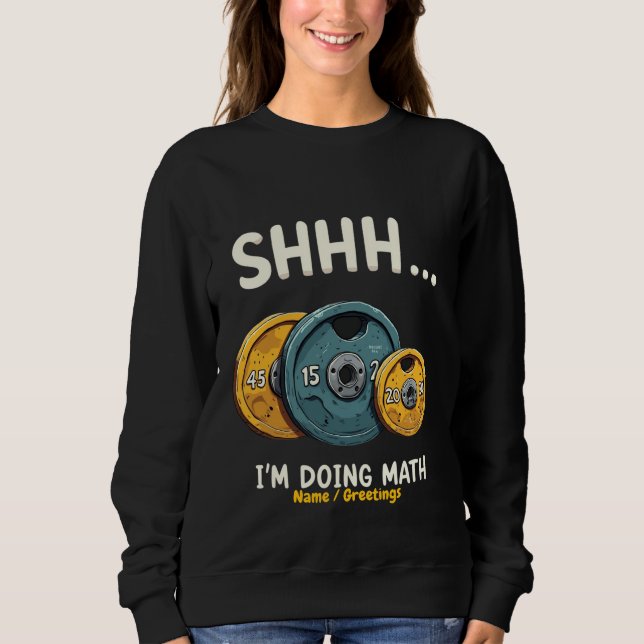 Camiseta Engraçado Fazendo Matemática Levantamento de Peso  (Frente)
