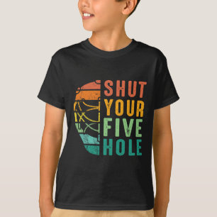 Camiseta Engraçado Fecha o Seu Buraco Cinco Retro Vintage H