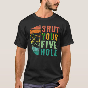 Camiseta Engraçado Feche Seu Hóquei em Gelo Com Cinco Burac