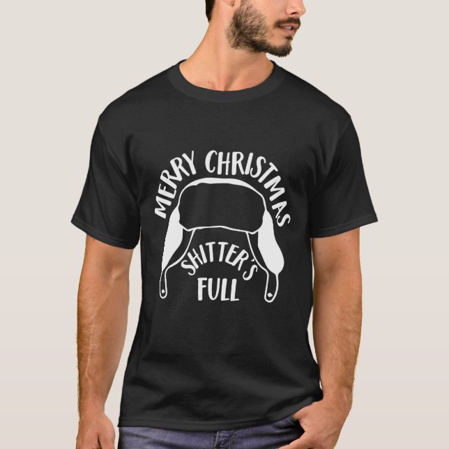 Camiseta Engraçado Feliz Cheio de Natal (Frente)