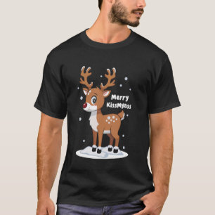 Camiseta Engraçado Feliz de Reindeer de Natal