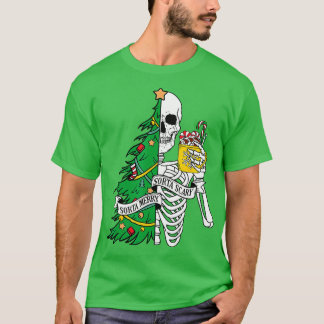 Camiseta Engraçado Feliz de Sorta Sorta Assustador Esquelet