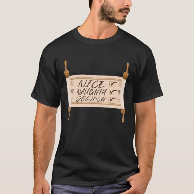 Camiseta Engraçado Feliz Feliz Natal Judaico Feio em Hanukk (Frente)