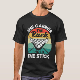 Camiseta Engraçado Fila Billiards Ela Carregar O Rack Que E