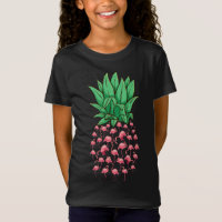 Engraçado Flamingos Pineapple Tropical Fruta Soma