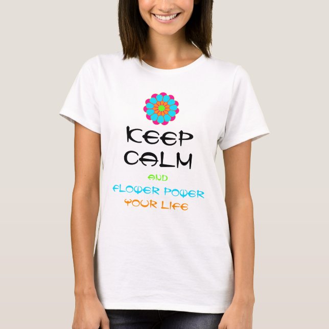 Camiseta Engraçado Flor Bloqueio III + seu texto (Frente)