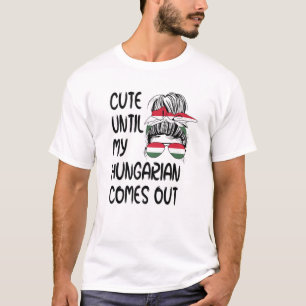 Camiseta Engraçado Fofo Até Minha Hungria Aparecer