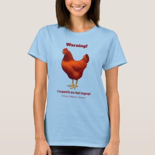 Camiseta Engraçado Foguete Linguagem Galinha Urbana Red He