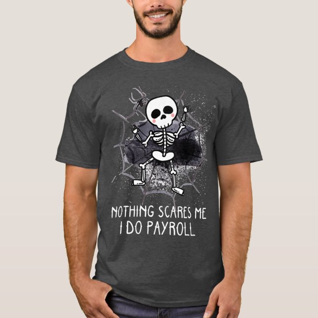 Camiseta Engraçado Folha de Pagamento Halloween Recursos Hu (Frente)