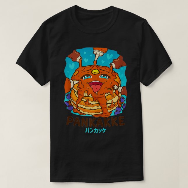 Camiseta Engraçado Foodie Pun Kawaii Pankakke Japonês (Frente do Design)