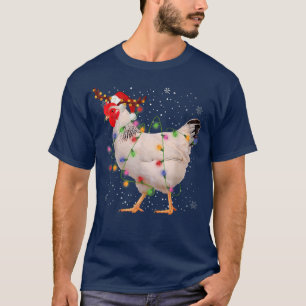 Camiseta Engraçado Frango de Natal Tee Reindeer de Natal
