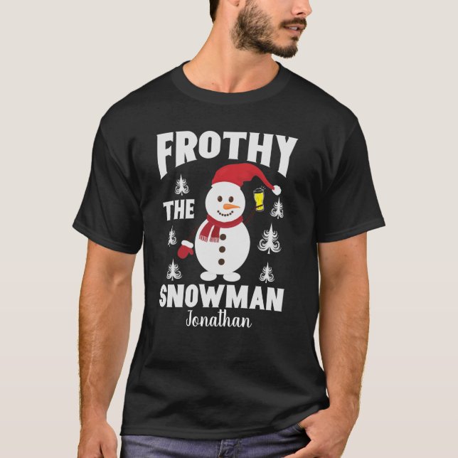 Camiseta Engraçado Frosty, a Cerveja Neve (Frente)