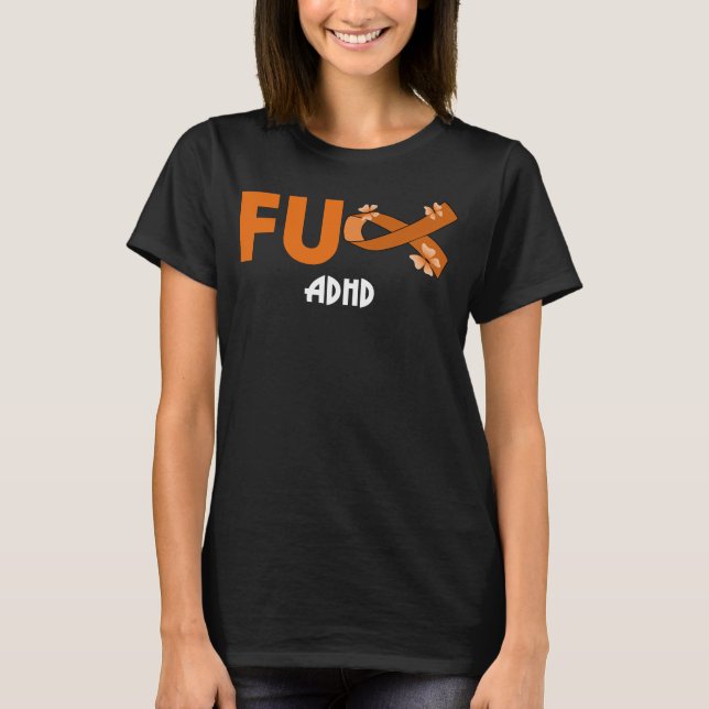 Camiseta engraçado fu adhd para adhd warrior (Frente)