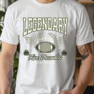 Camiseta Engraçado Futebol 50 anos 5 décadas Zero Fumbles