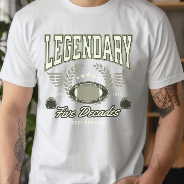 Camiseta Engraçado Futebol 50 anos 5 décadas Zero Fumbles (Criador carregado)