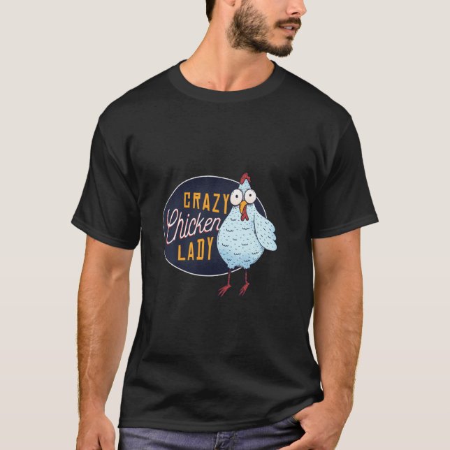Camiseta Engraçado Galinha Louca (Frente)