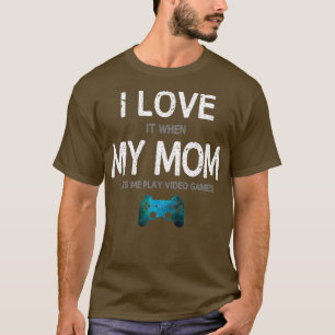 Camiseta Engraçado Gamer Citação Eu Amo Mamãe Videos games