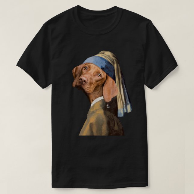 Camiseta Engraçado garota de cachorro com uma paródia de fe (Frente do Design)