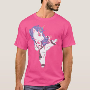 Camiseta Engraçado Garota do Unicórnio Karate I Taekwondo A