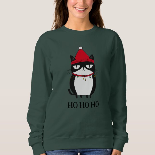 Camiseta Engraçado Gato Catmas Humor Natal (Frente)