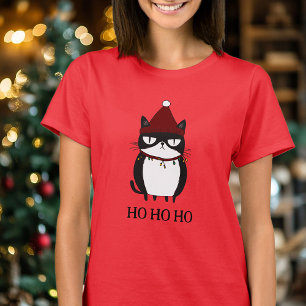 Camiseta Engraçado Gato Catmas Humor Natal