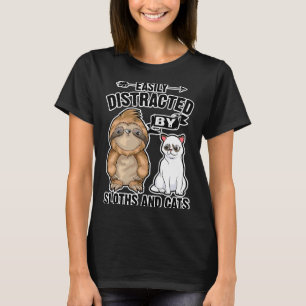 Camiseta Engraçado Gato De Lama E Bonito, Facilmente Distra