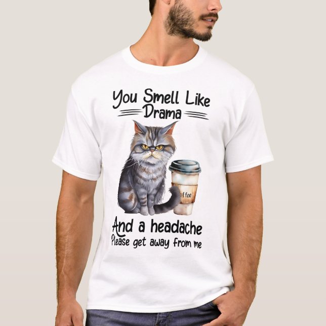 Camiseta Engraçado Gato Dizendo (Frente)
