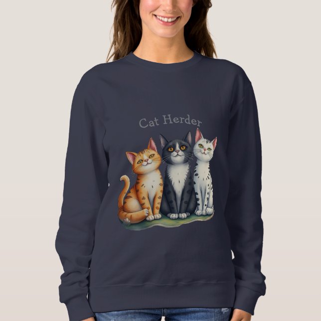 Camiseta Engraçado Gato Herder para o Gato Lover (Frente)