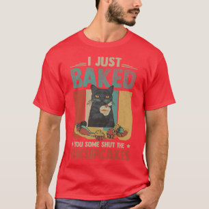 Camiseta Engraçado Gato Negro Fazendo Eu Só Te Fiz Alguns B