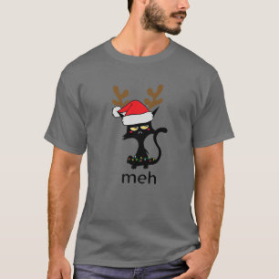 Camiseta Engraçado Gato Para Gatos Amantes De Natal Feio, S