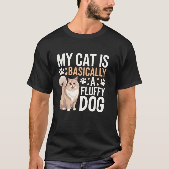 Camiseta Engraçado. Gato Siberiano (Frente)