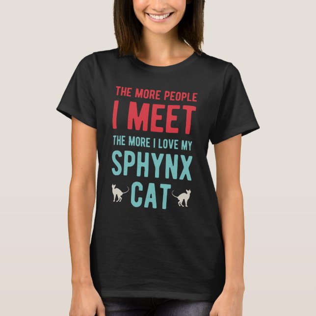 Camiseta Engraçado Gato Sphynx (Frente)