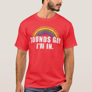 Camiseta Engraçado, Gay, estou com a bandeira do Arco-íris 