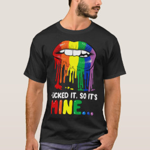 Camiseta Engraçado Gay Eu Lambei Então É Meu Orgulho LGBT A