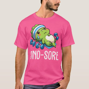Camiseta Engraçado GCI Workout Dinossauro Levantando Peso G